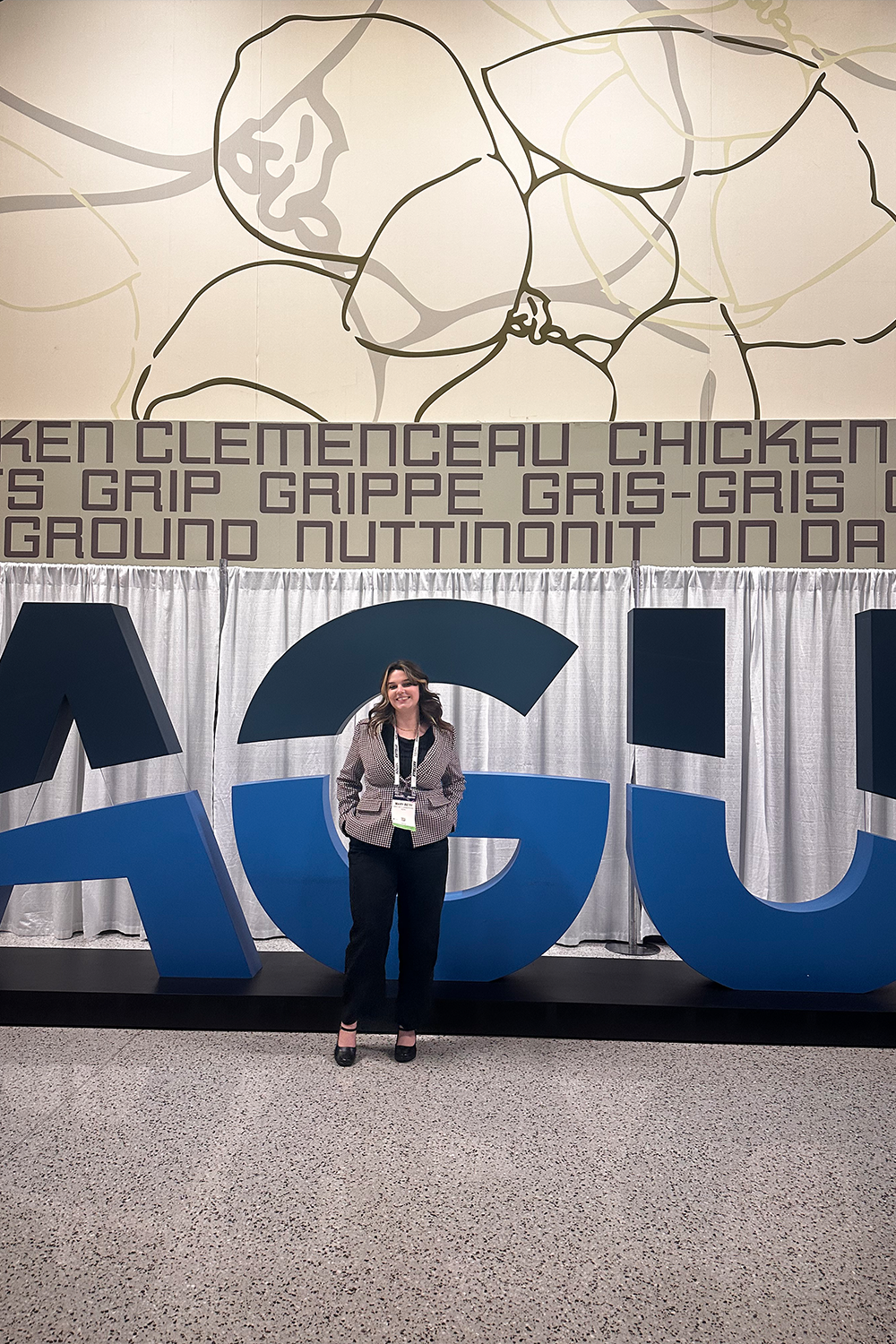 MB Armstrong at an American Geophysical Union conference in 2025.