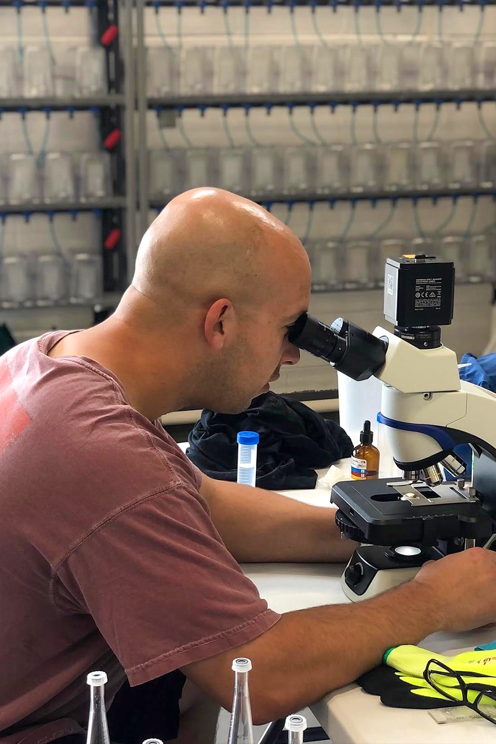 LaGanke studied potential improvements to aquaculture inventory management. Photo provided by Matthew LaGanke.