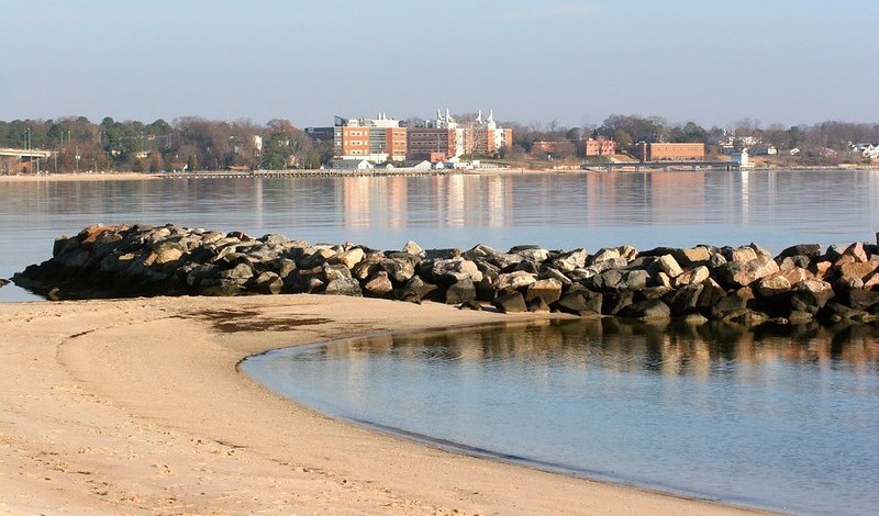 Campus view from across the York River