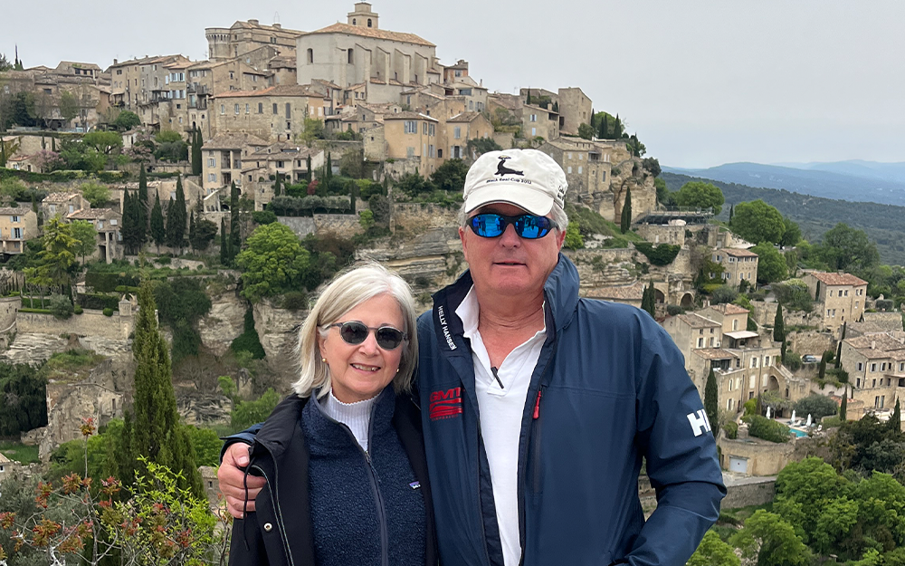Mary Fabrizio (left) and Dixon Wilde (right) in Gordes, France in 2026. Photo provided by Mary Fabrizio.