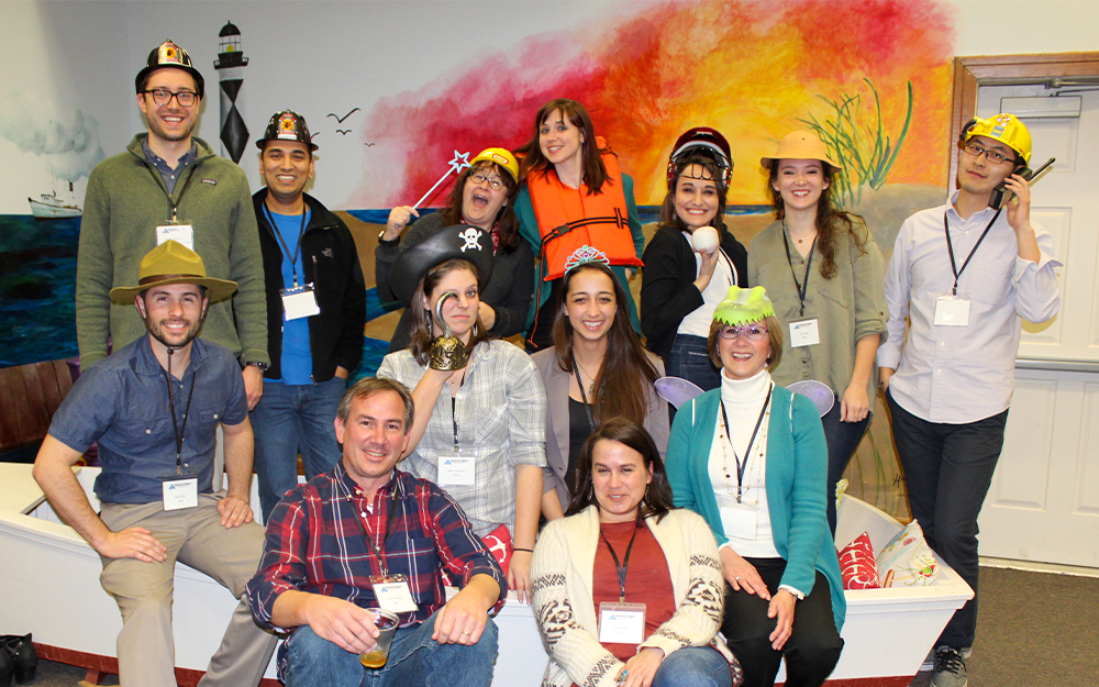 Mary Fabrizio (middle row, far right) with graduate students and colleagues at the Tidewater Chapter of the American Fisheries Society in 2018. Photo provided by Mary Fabrizio.